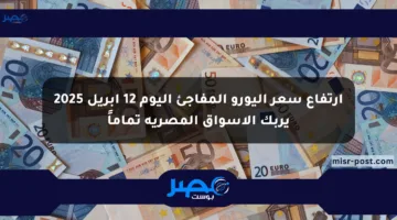 ارتفاع سعر اليورو المفاجئ اليوم 12 أبريل 2025 يربك الأسواق المصرية تماماً